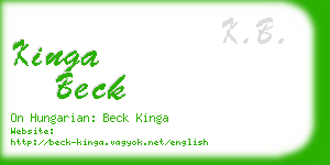 kinga beck business card